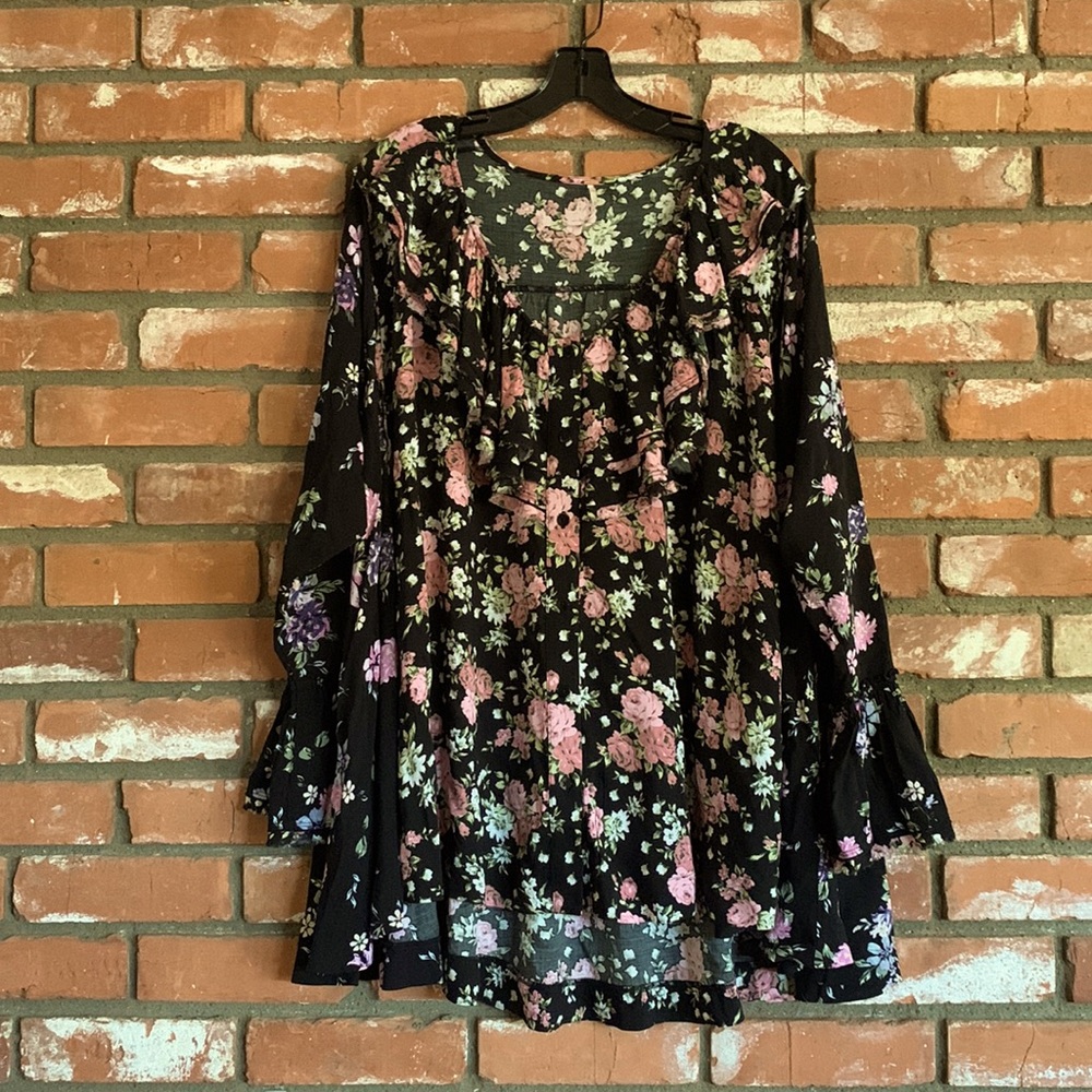 Free people ruffle detail button down blouse